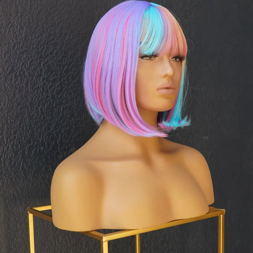 MIAH Rainbow Fringe Bob Wig