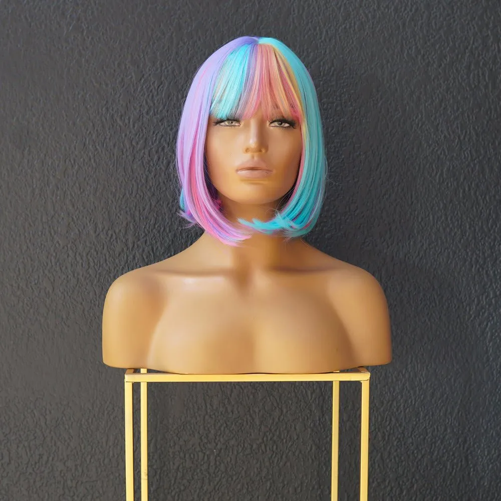 MIAH Rainbow Fringe Bob Wig