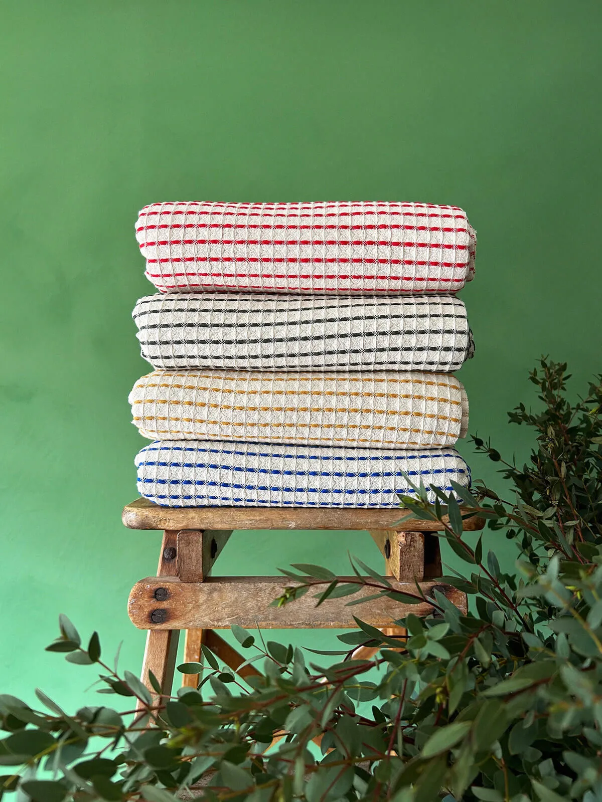 Milos Check Hammam Towel, Mustard