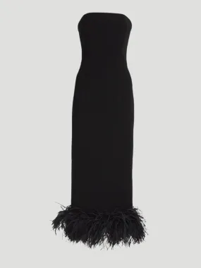 Minelli Sleeveless Dress with Feathers