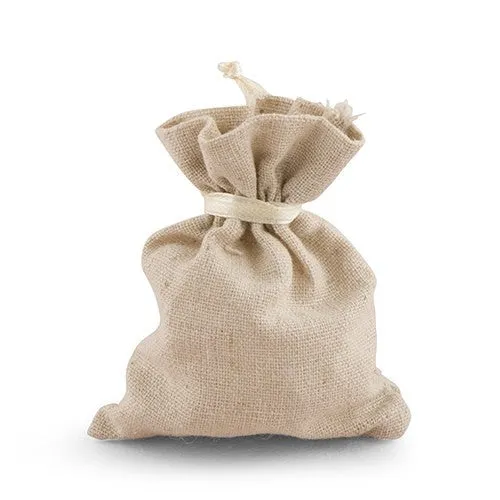 Mini Linen Drawstring Favor Bag (Pack of 12)