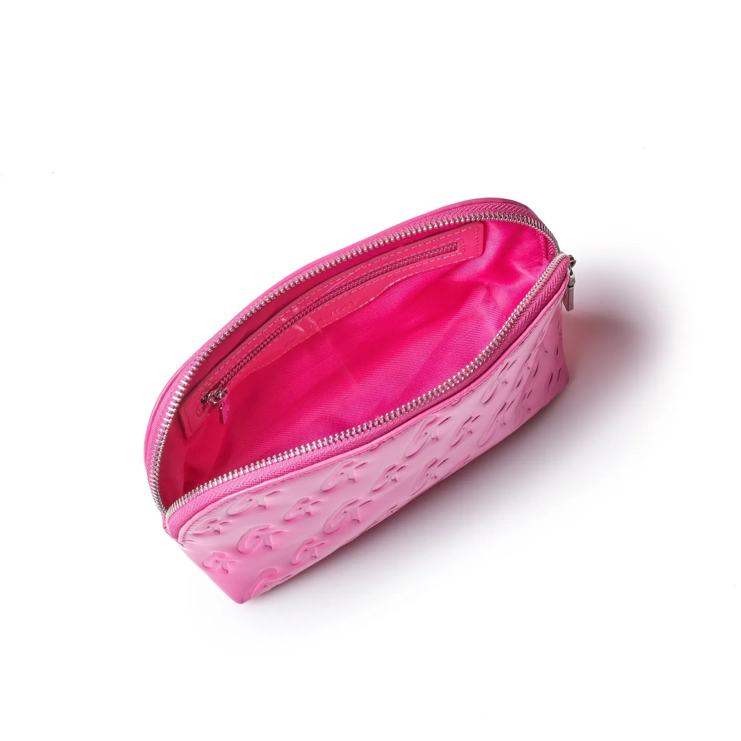 MONOGRAM COSMETIC POUCH - MIRROR HOT PINK