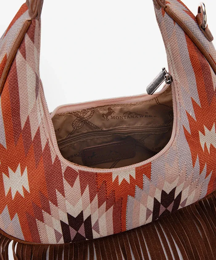 Montana West Aztec Fringe Hobo