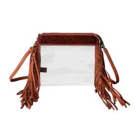 Montana West Floral Hand Tooled Stadium Clear Brown Crossbody MW1257-A191BR