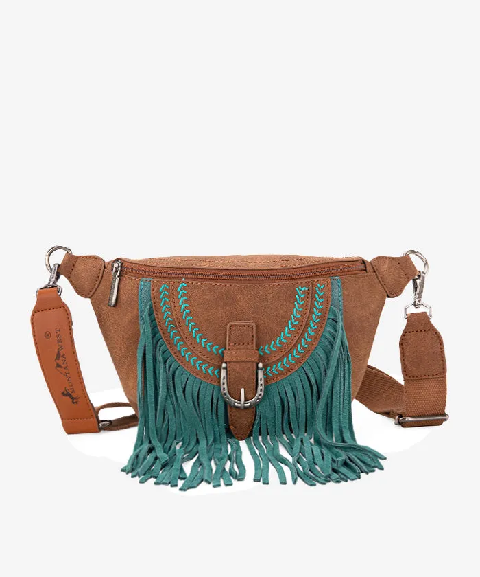 Montana West Fringe Crossbody Belt Bag