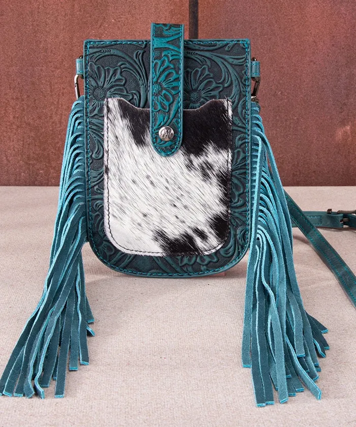 Montana West Hair-On Cowhide Fringe Phone Purse