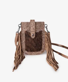 Montana West Hair-On Cowhide Fringe Phone Purse