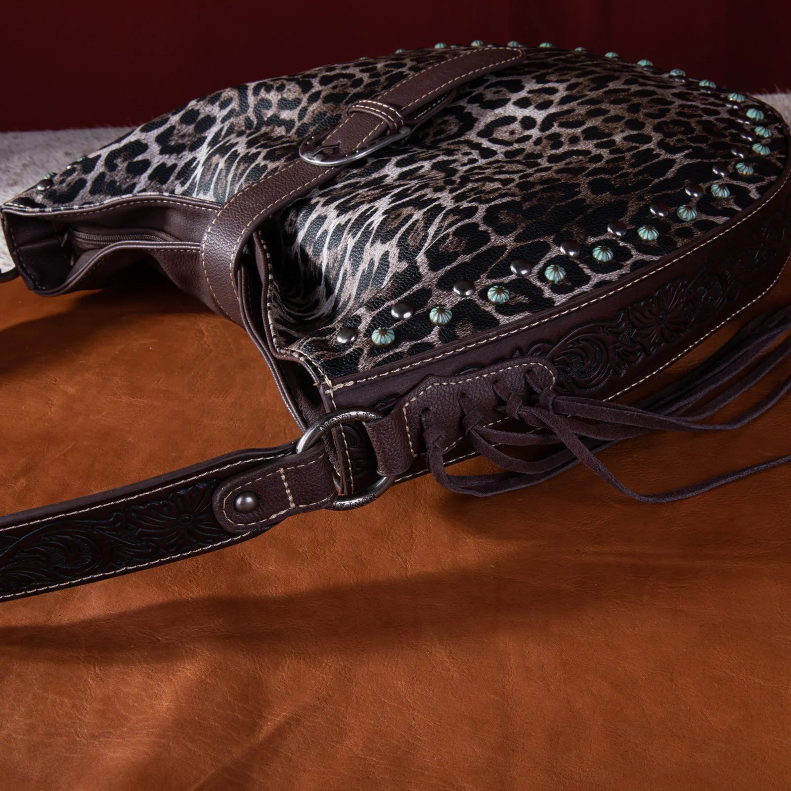 Montana West Leopard Buckle Concealed Carry Hobo