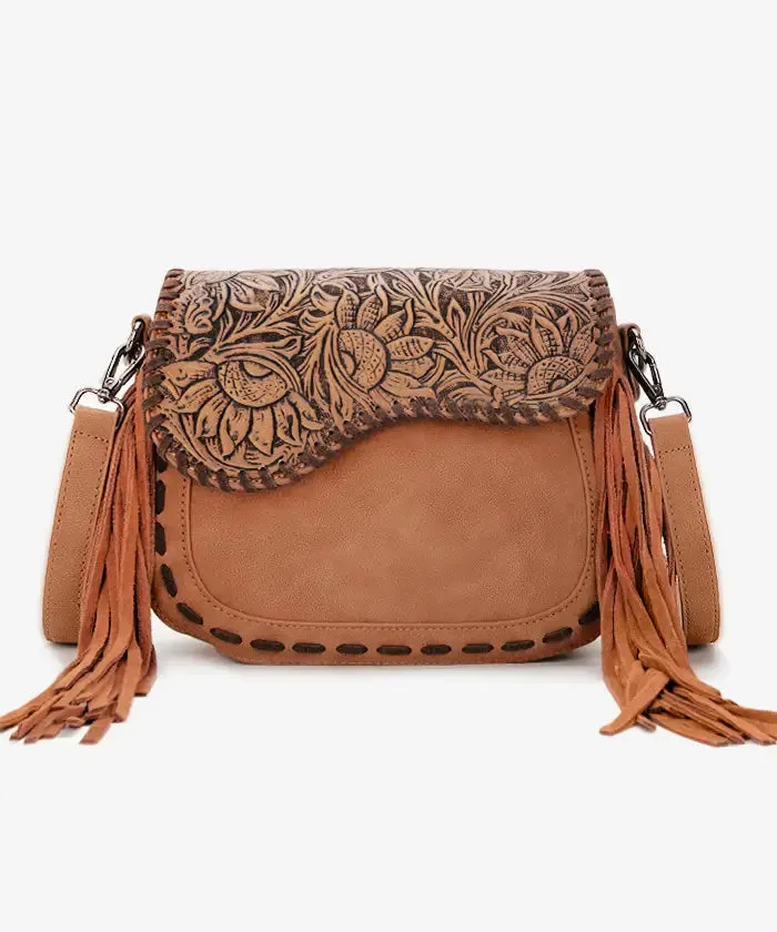 Montana West Tooled Flap Crossbody Bag