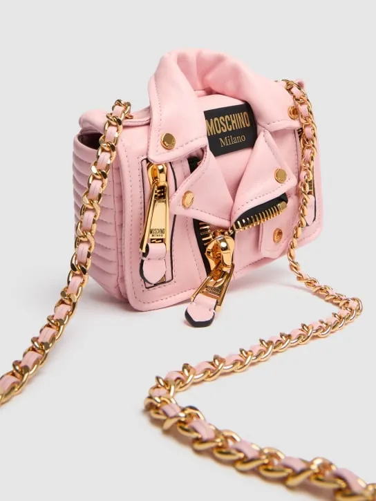 Moschino   Biker leather shoulder bag 