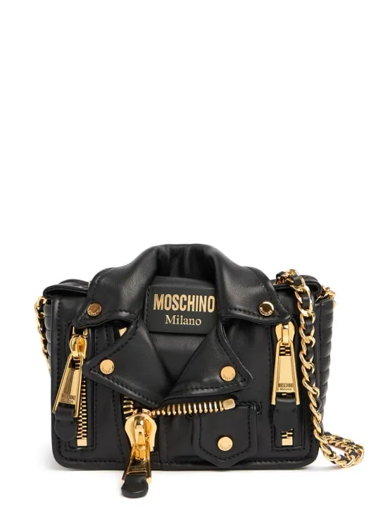 Moschino   Biker leather shoulder bag 