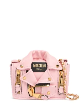 Moschino   Biker leather shoulder bag 