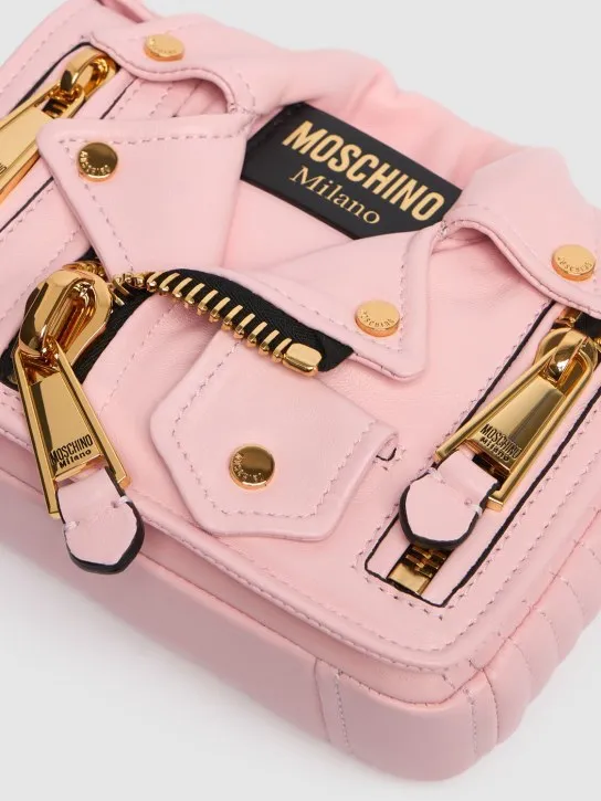 Moschino   Biker leather shoulder bag 