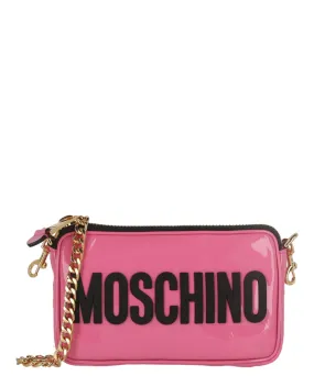 Moschino Patent Leather Logo Shoulder Bag