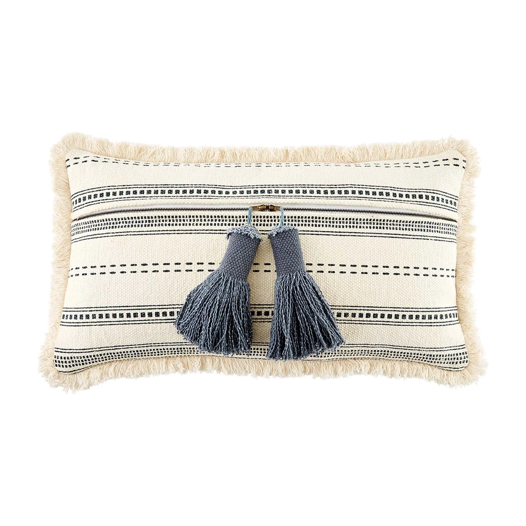 Mud Pie Stripe Tassel Pillow