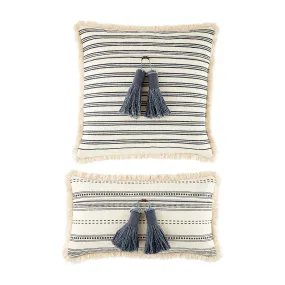 Mud Pie Stripe Tassel Pillow