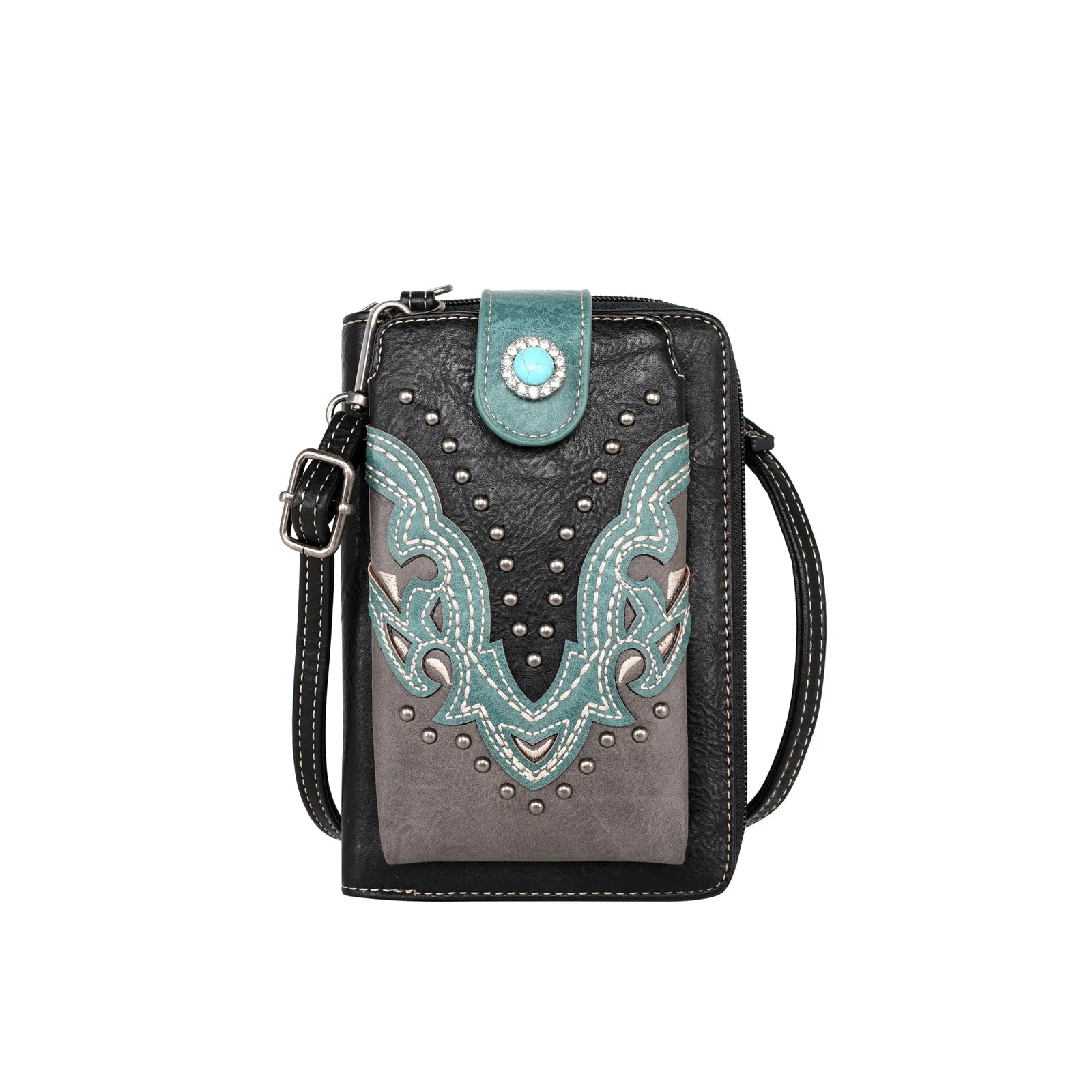 MW1144-183 Montana West Cut-out Collection Phone Wallet/Crossbody