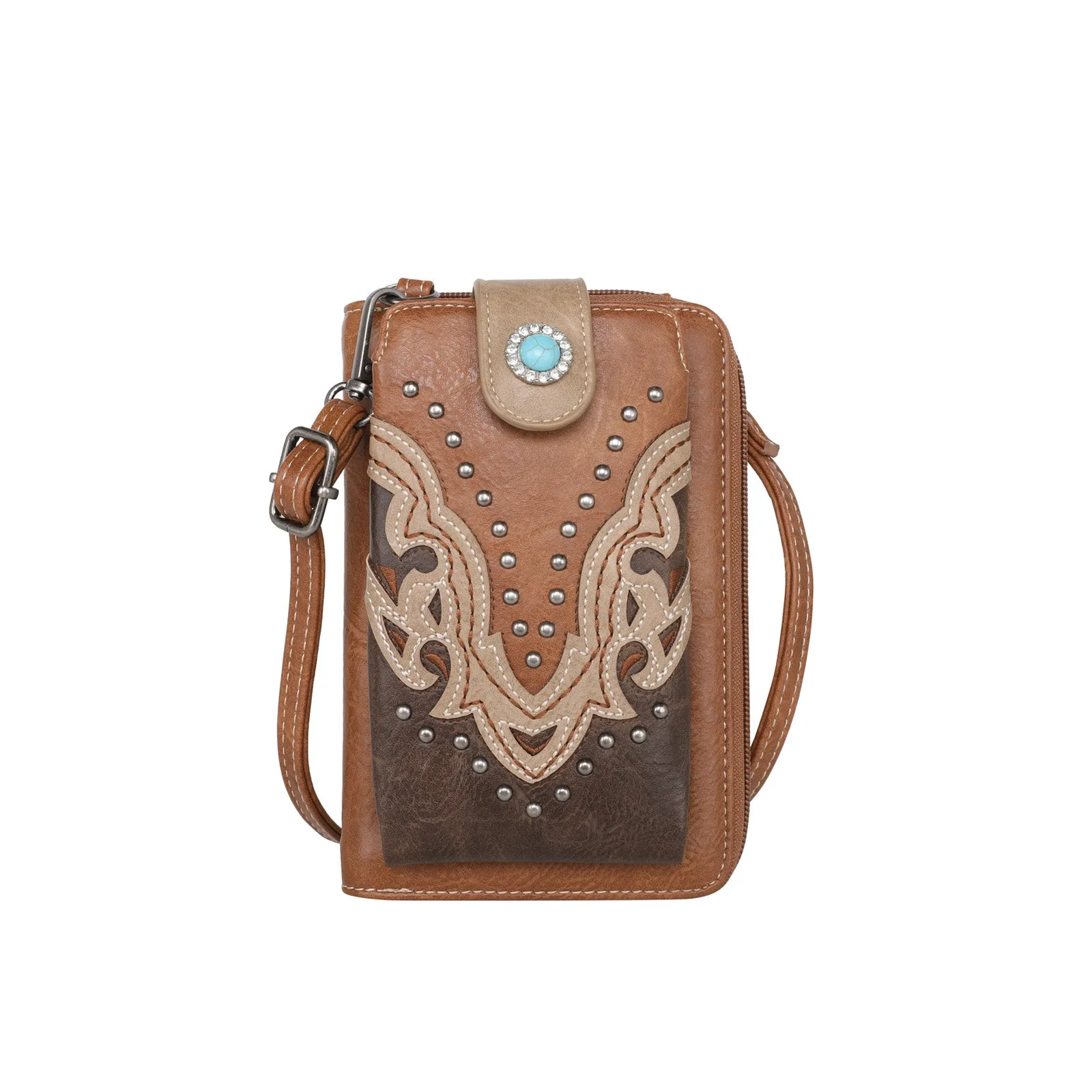 MW1144-183 Montana West Cut-out Collection Phone Wallet/Crossbody