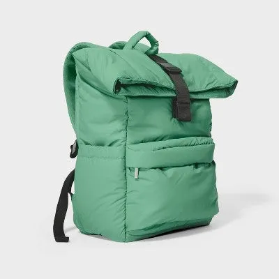 New - Puffer 16" Backpack Green - Open Story️