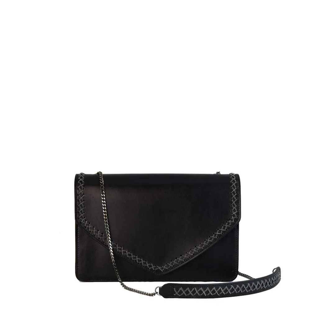 Ninael Calfskin Brass Fringe Crossbody Bag