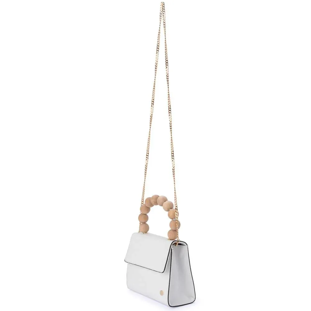 OB1672 CAYLEE wood bead handle bag