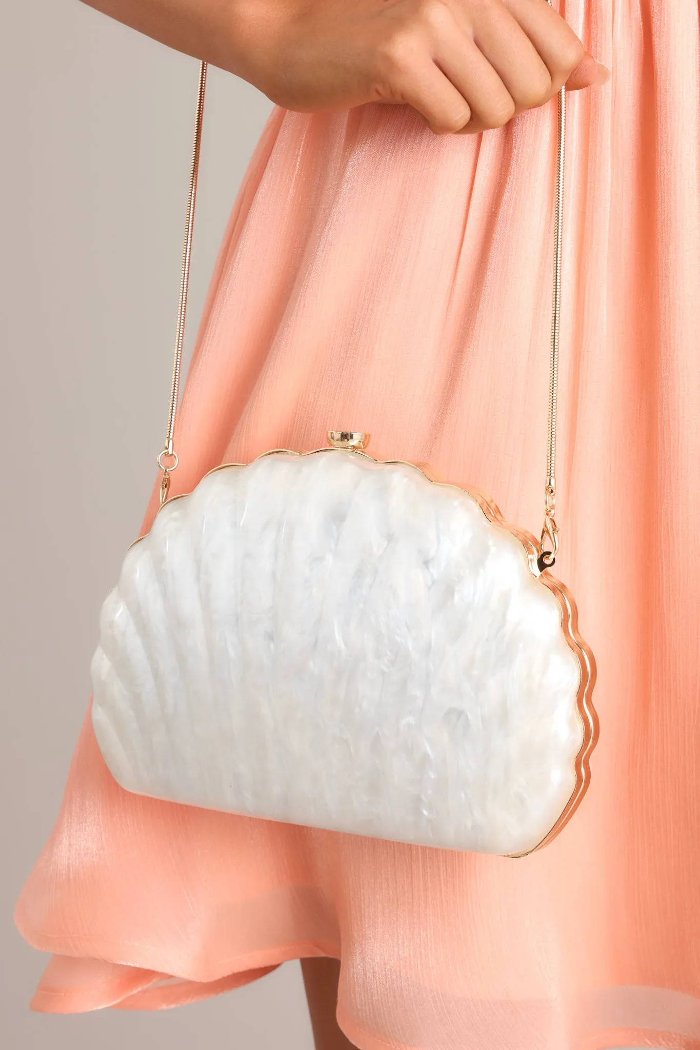 Opalescent Oasis Pearlescent Shell Clutch