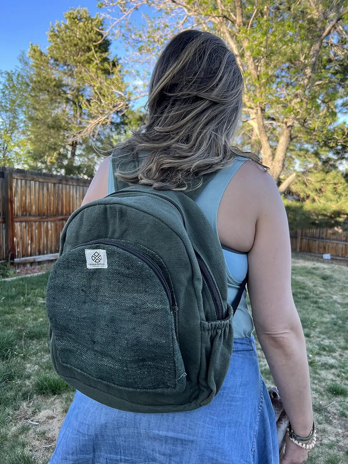 Organic Hemp Backpack Bag, Eco Friendly Durable Rustic Travel Hiking Friendly Lightweight