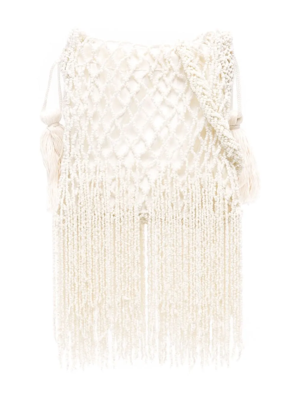 PAROSH beaded fringed shoulder bag