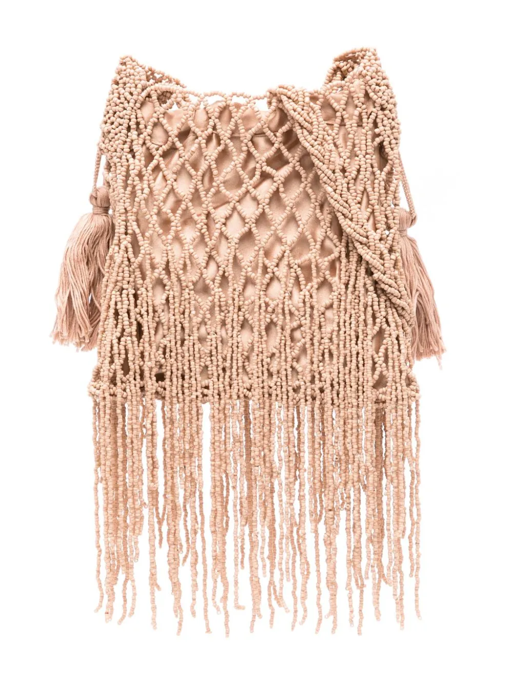 PAROSH beaded fringed shoulder bag