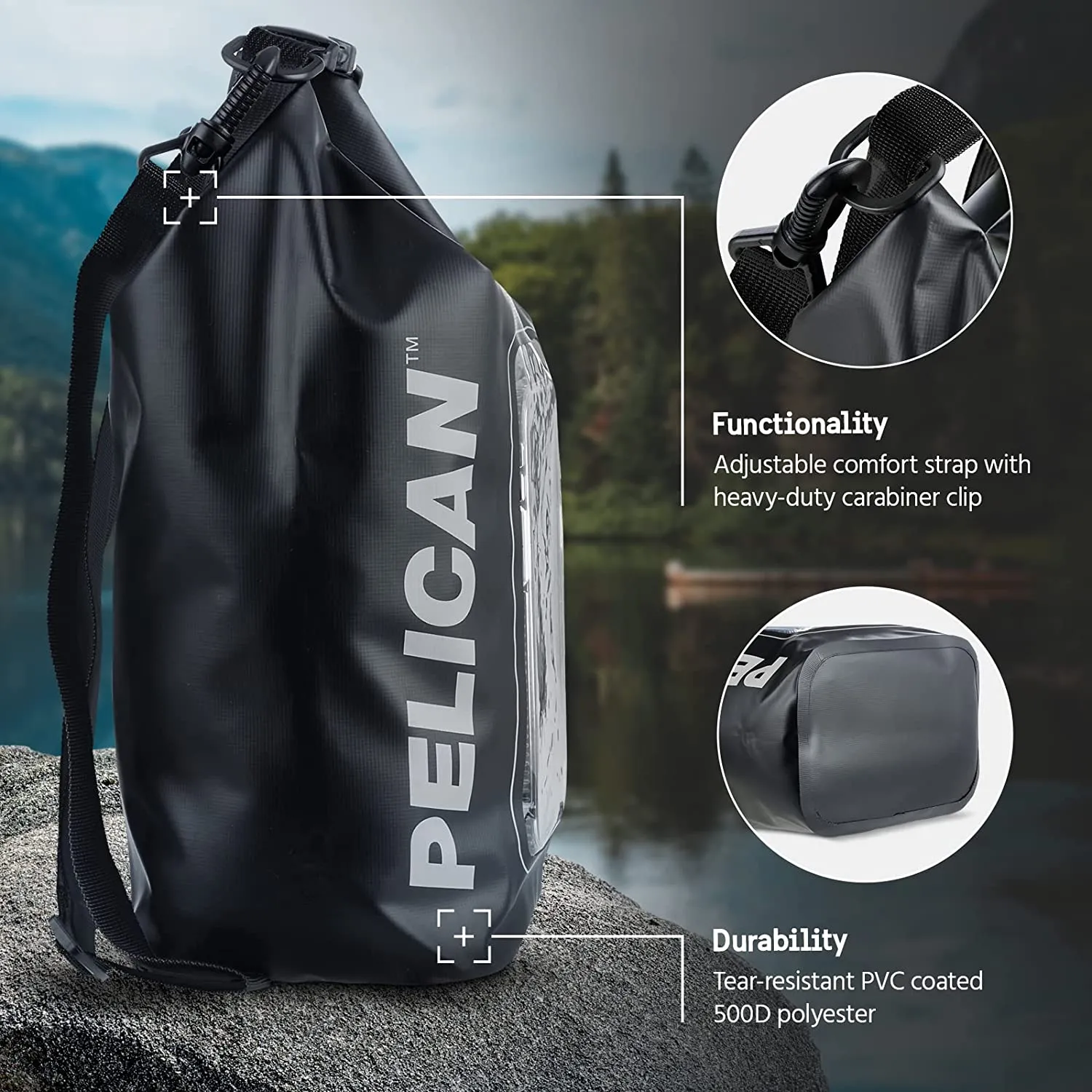 Pelican Marine Water Resistant Dry Bag - (Stealth Black)