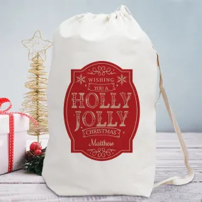 Personalized Holly Jolly Santa Bag