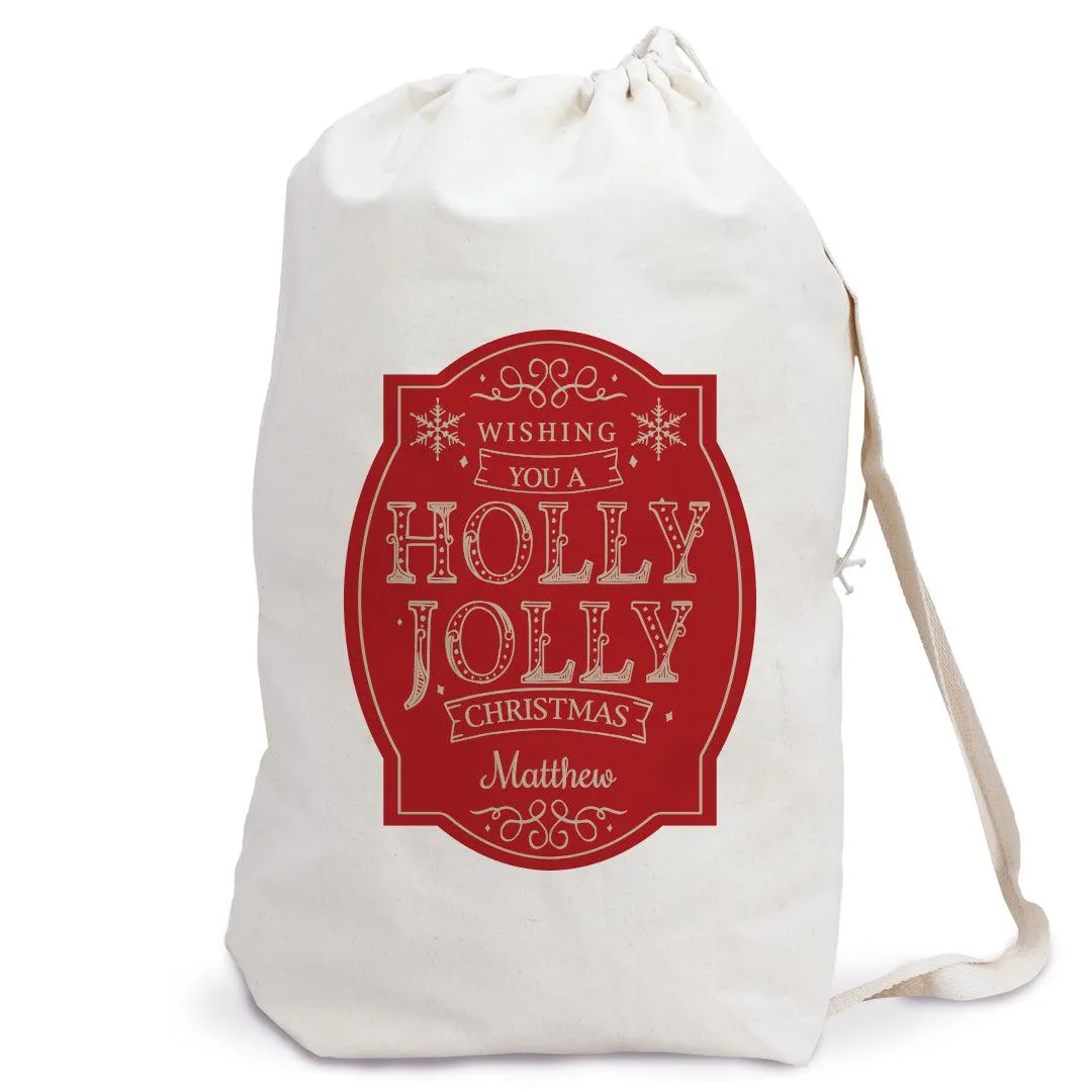 Personalized Holly Jolly Santa Bag