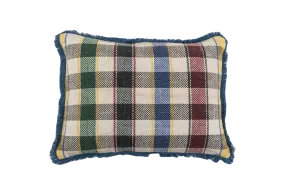 Pillow: Handwoven antique Hungarian hemp - Tartan - P260