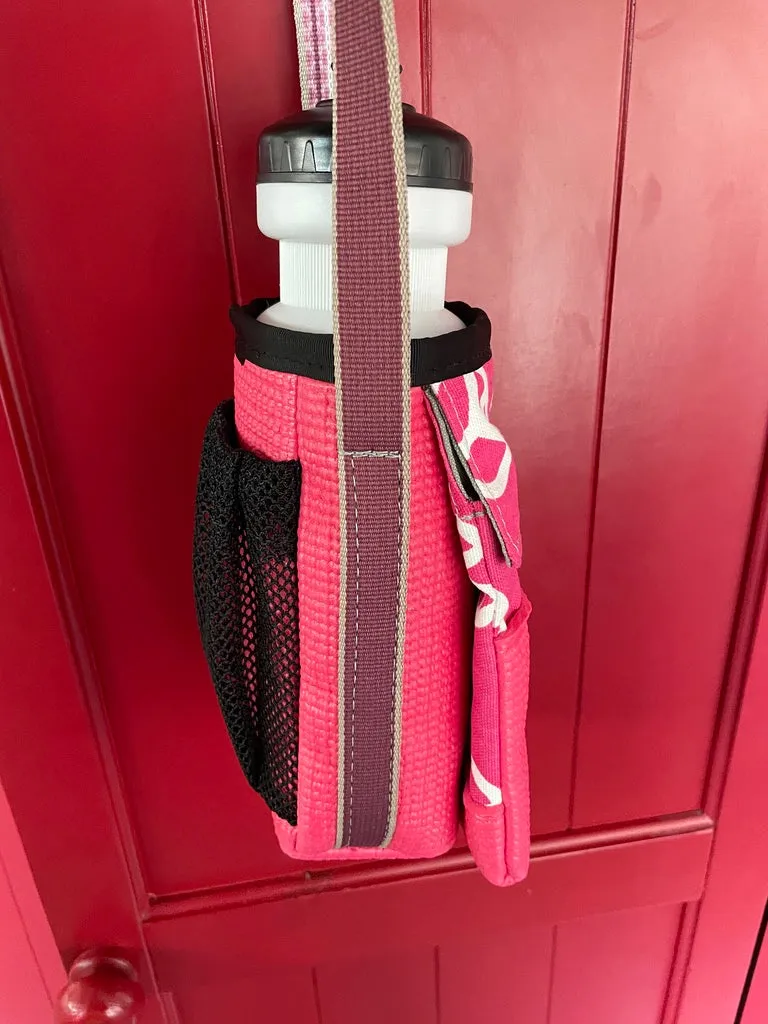 Pink Water Bottle Holder Purse-Peace Sign