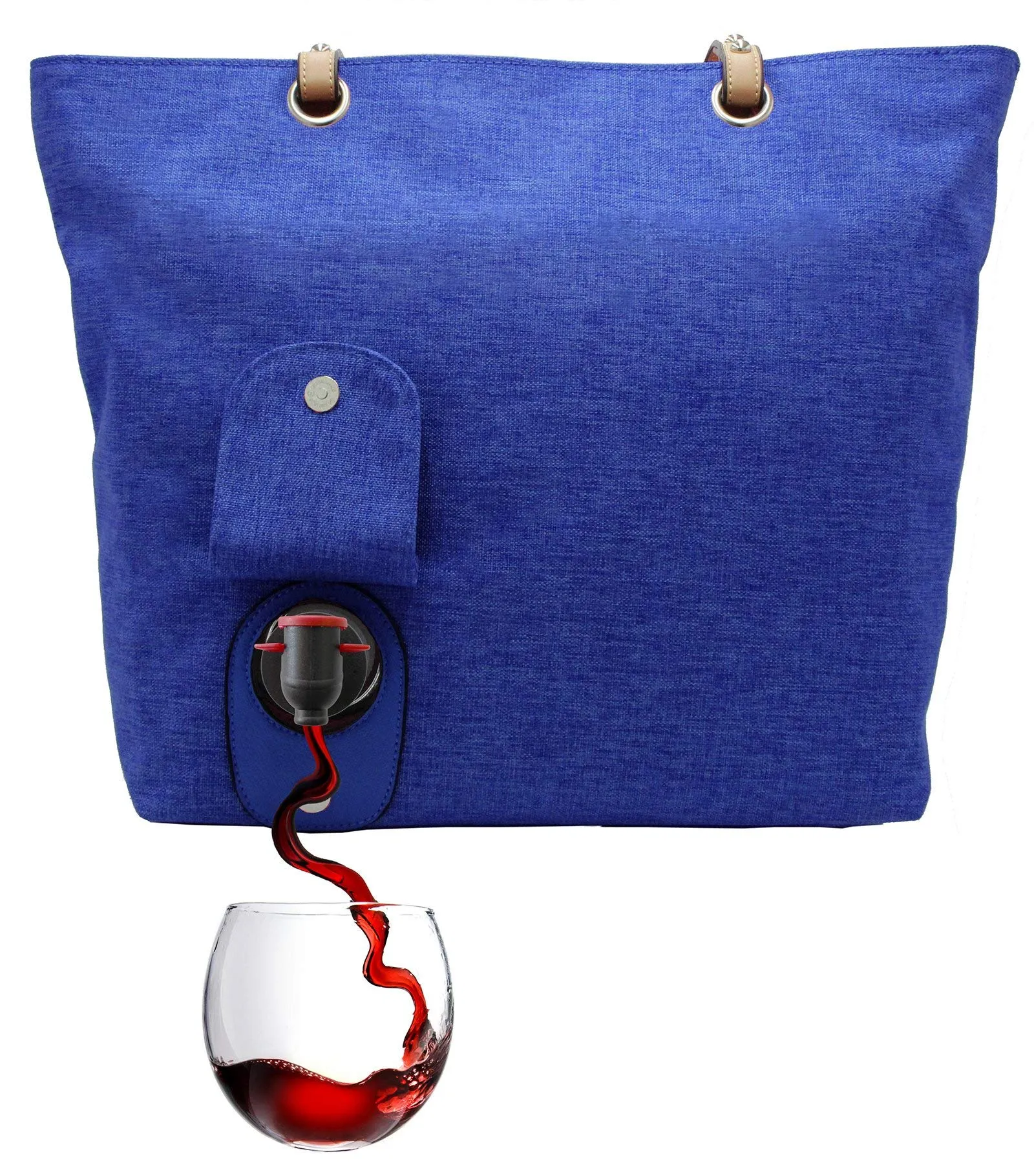 PortoVino Beach City Wine Tote with Hidden, Leakproof & Insulated Compartment, Holds 2