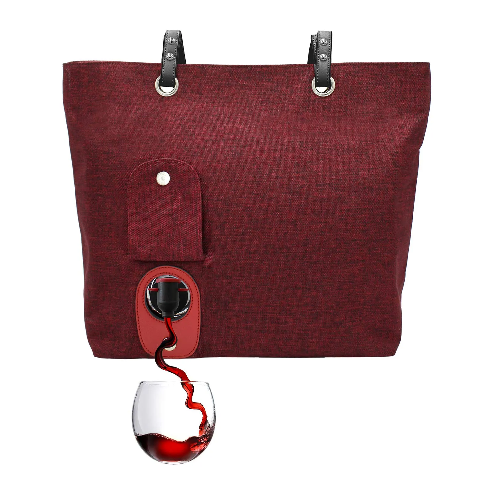 PortoVino Beach City Wine Tote with Hidden, Leakproof & Insulated Compartment, Holds 2