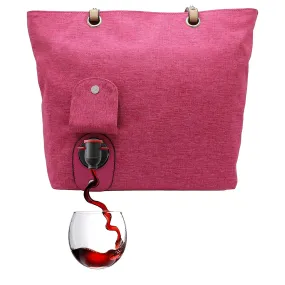 PortoVino Beach City Wine Tote with Hidden, Leakproof & Insulated Compartment, Holds 2