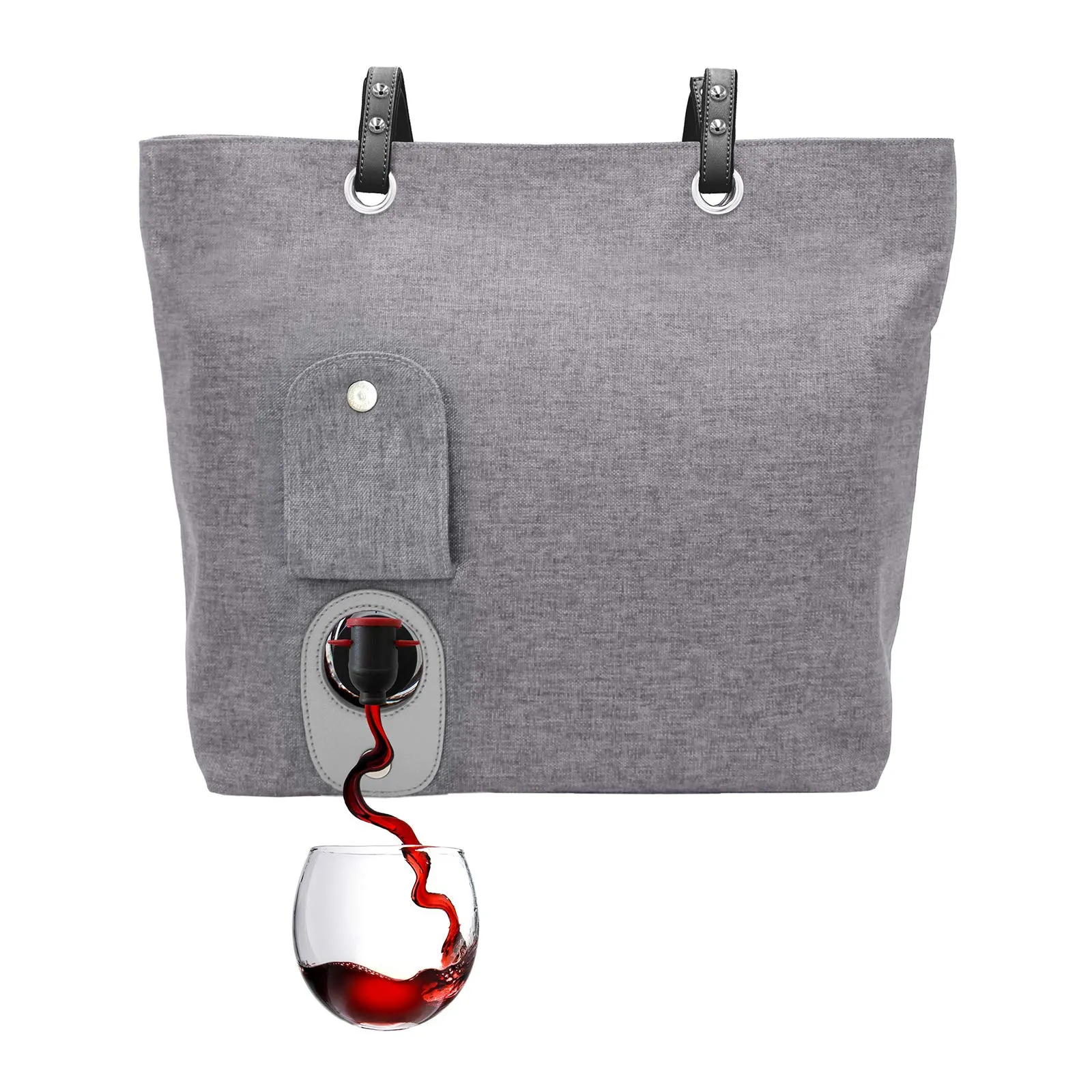 PortoVino Beach City Wine Tote with Hidden, Leakproof & Insulated Compartment, Holds 2