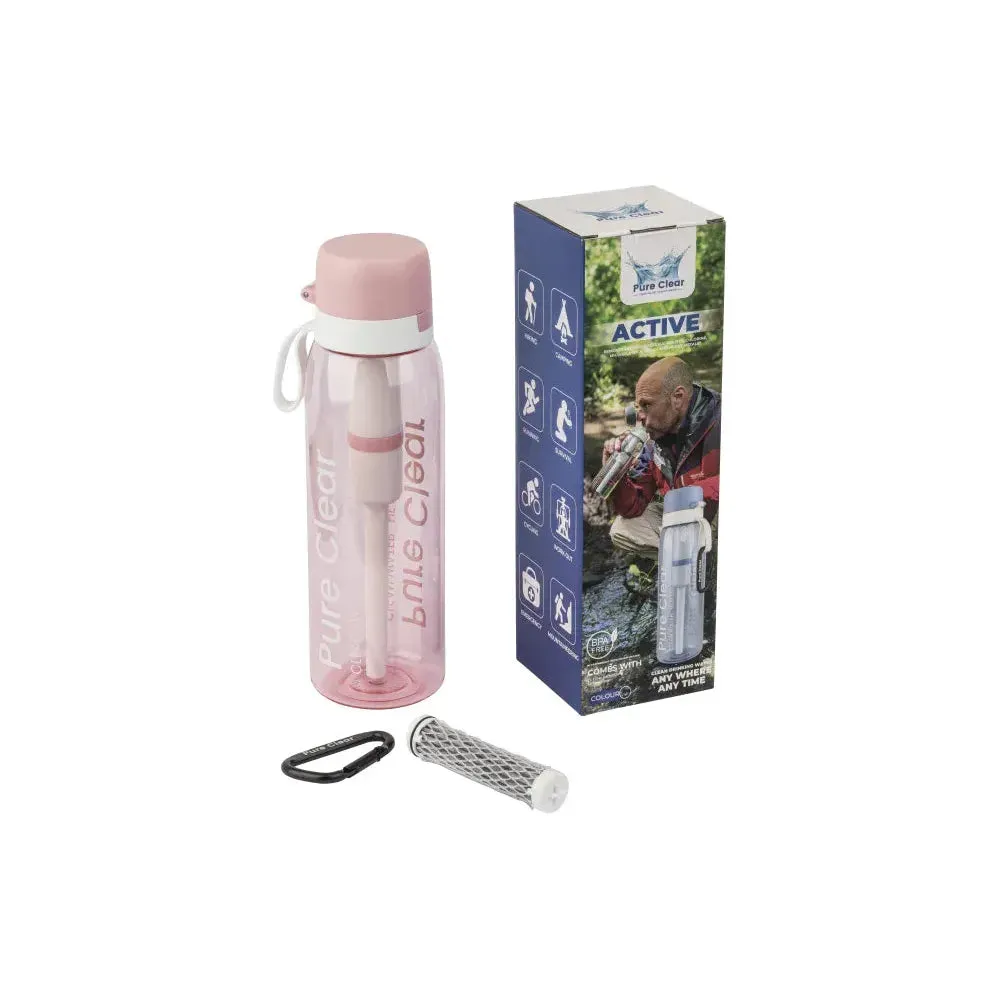 Pure Clear Active Water Filter Bottle 769ml - Pink