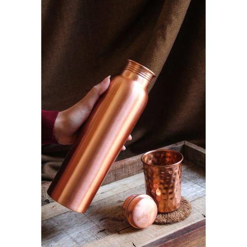 Pure Copper Bottle with FREE Cotton Bag