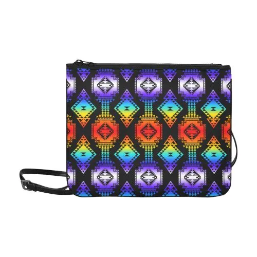 Rainbow Gathering Slim Clutch Bag