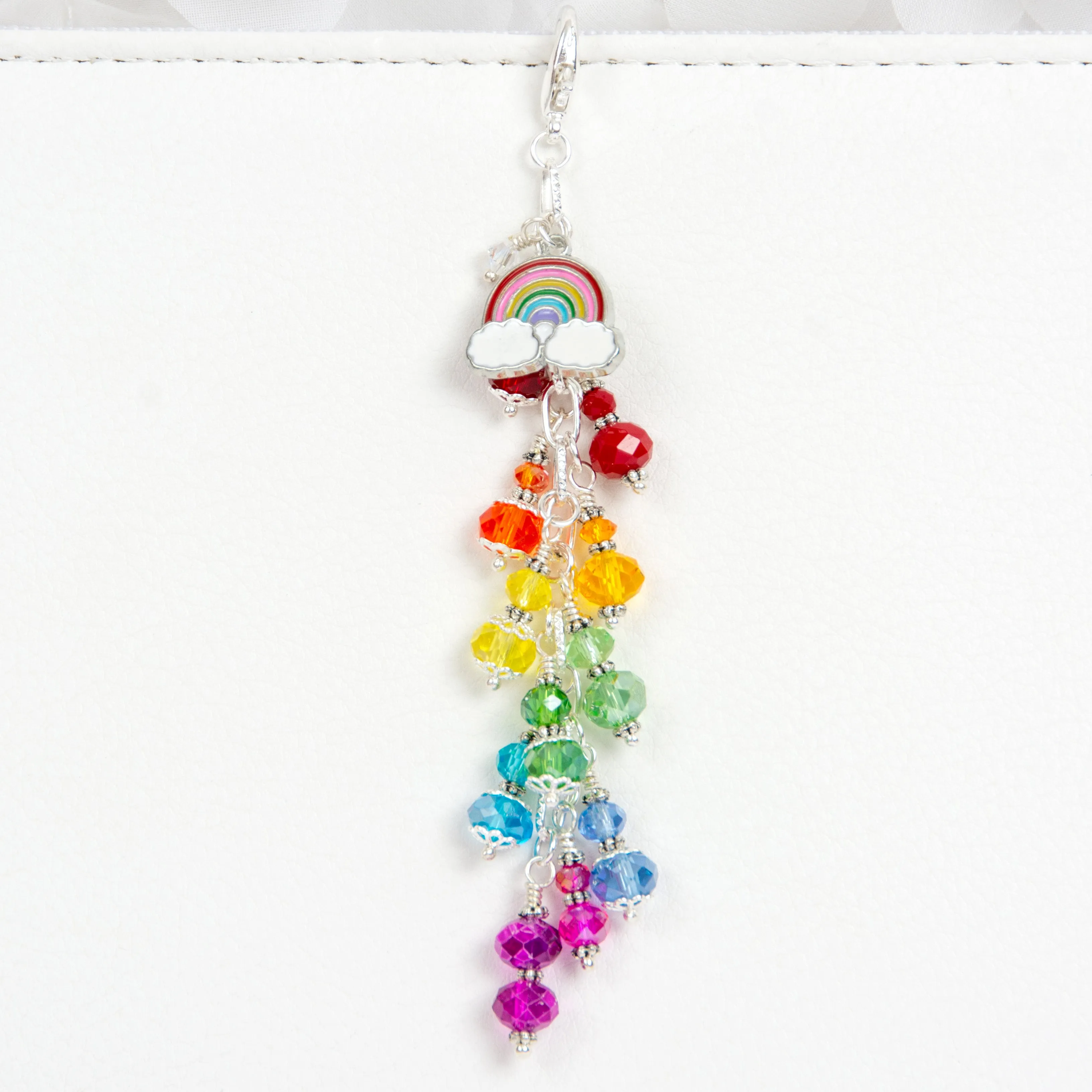 Rainbow Planner Charm with a Rainbow of Crystals