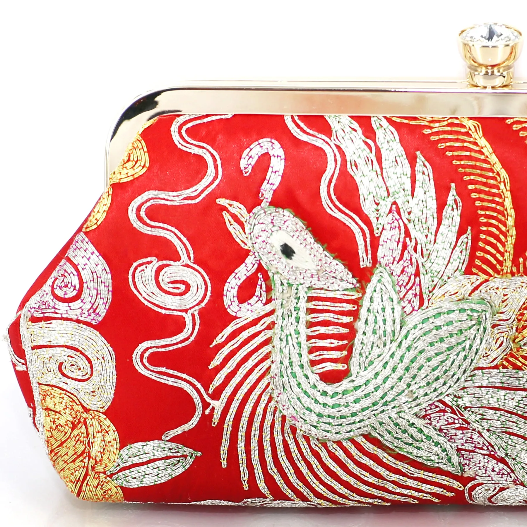 RARE Chinese Kwan Kwa Clutch - Phoenix & Peony basket 【裙褂手袋-鳳,  牡丹】