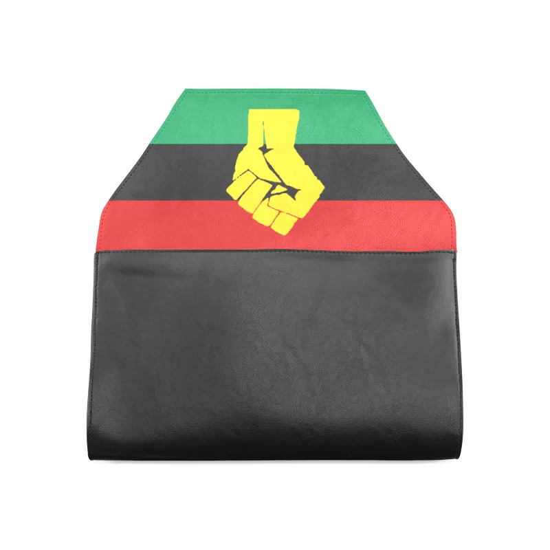 RBG Pan-African Flag Leather Clutch Bag