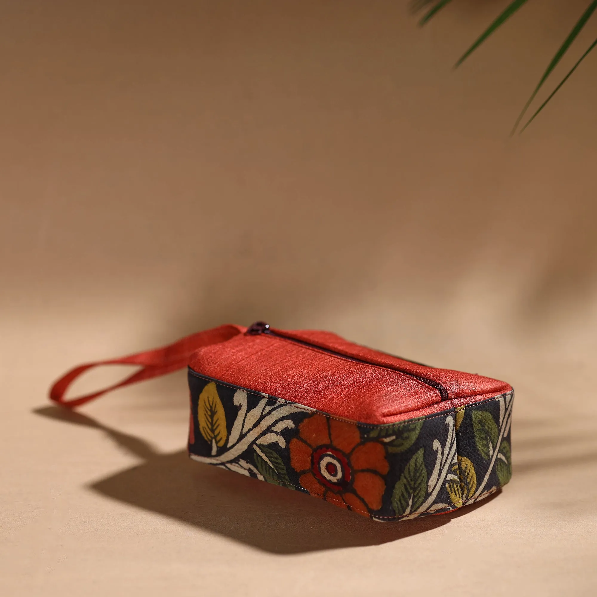 Red - Handpainted Kalamkari Multipurpose Cosmetic/Toiletry Bag 23