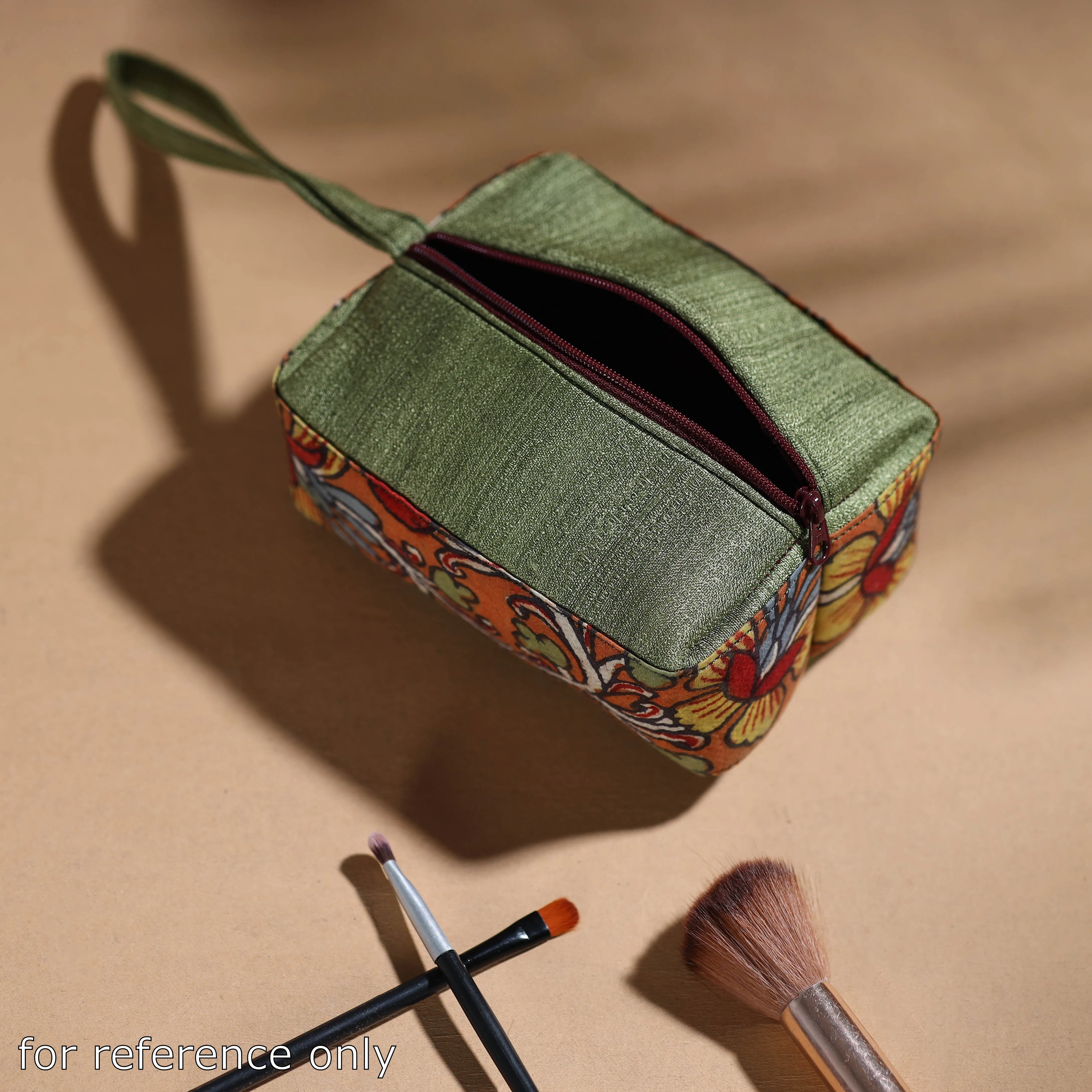 Red - Handpainted Kalamkari Multipurpose Cosmetic/Toiletry Bag 23