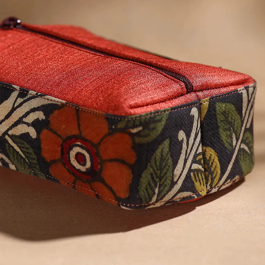 Red - Handpainted Kalamkari Multipurpose Cosmetic/Toiletry Bag 23