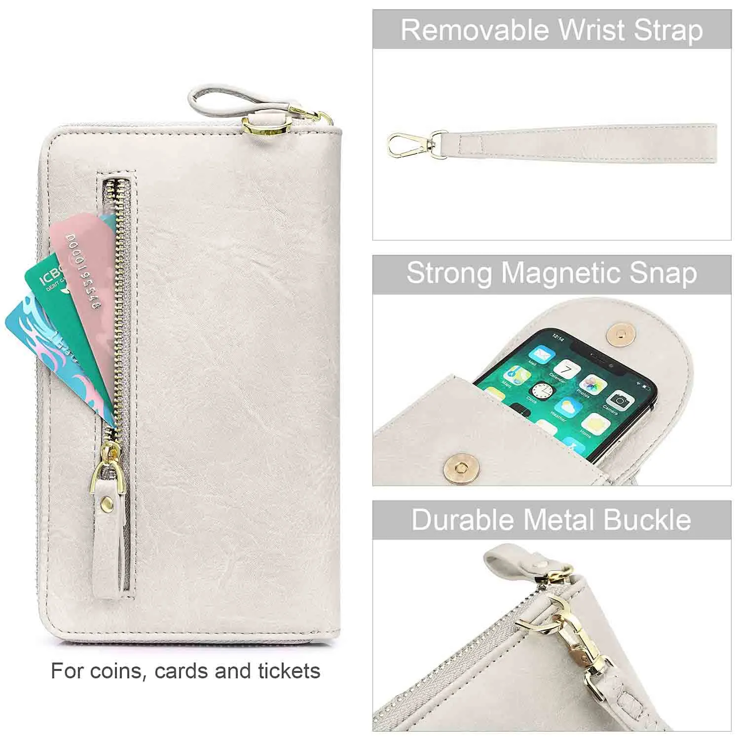 RFID Crossbody Wristlet Cell Phone Purse