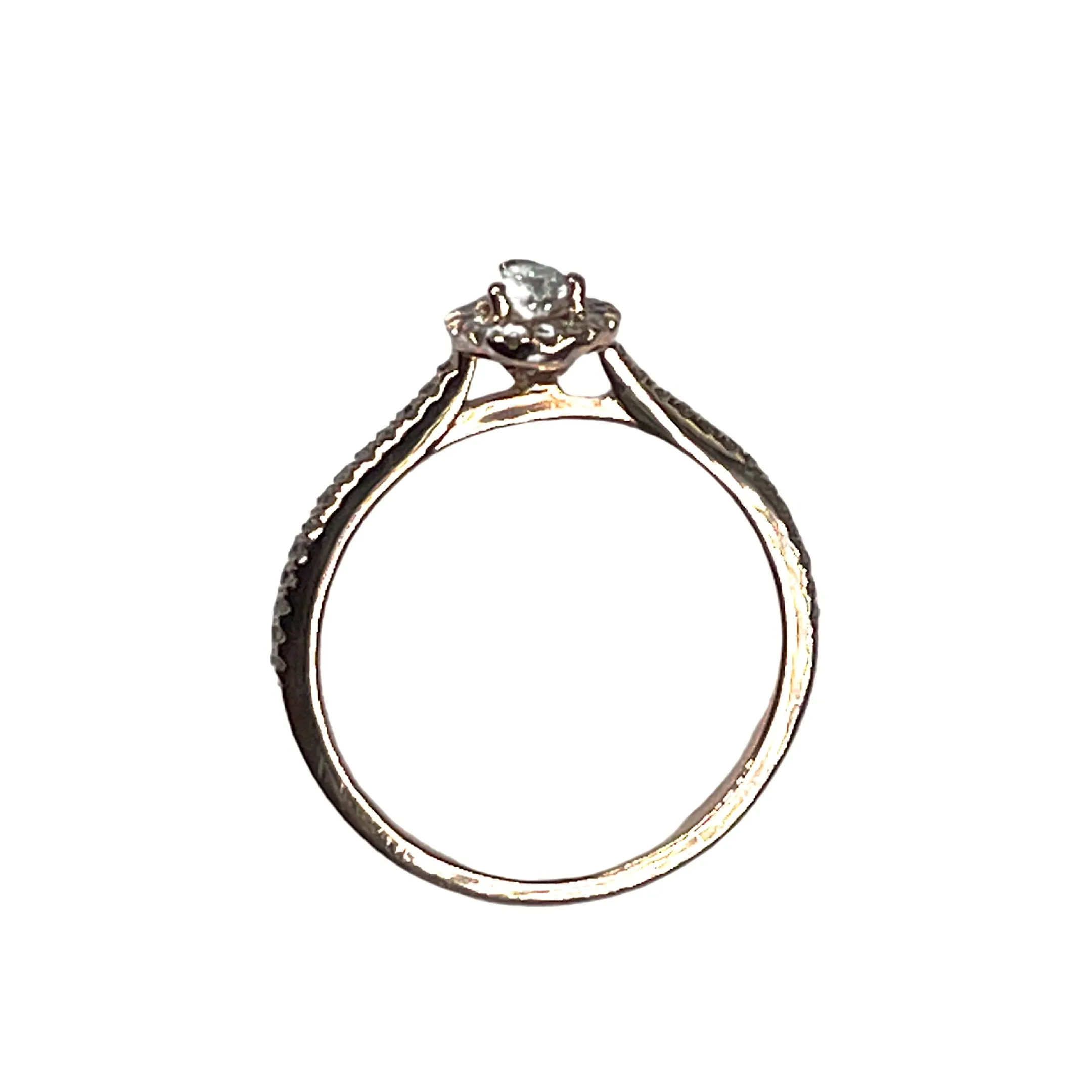 Rose Gold Diamond Halo Ring (Authentic Pre-Owned)