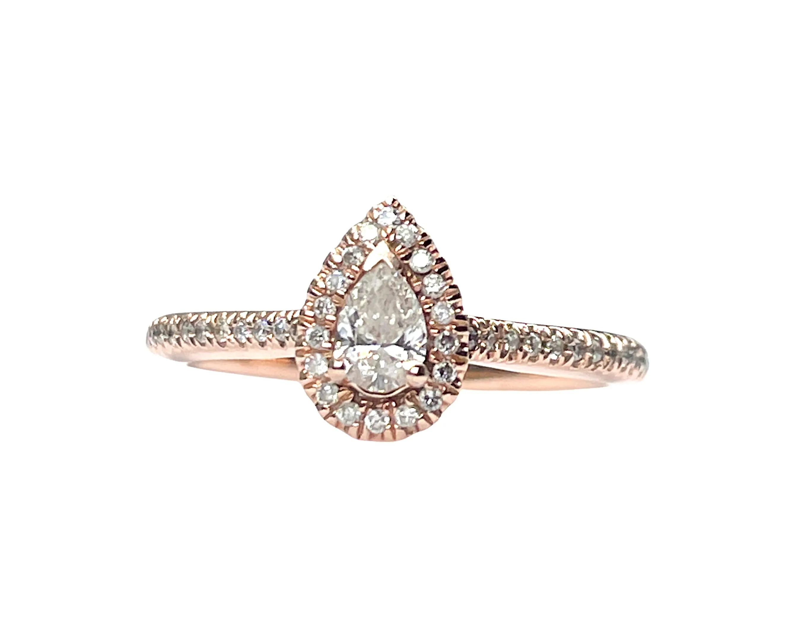 Rose Gold Diamond Halo Ring (Authentic Pre-Owned)